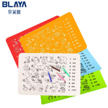 卡通硅膠餐墊動物字母兒童餐墊益智數字桌墊 防滑防臟隔熱美甲墊