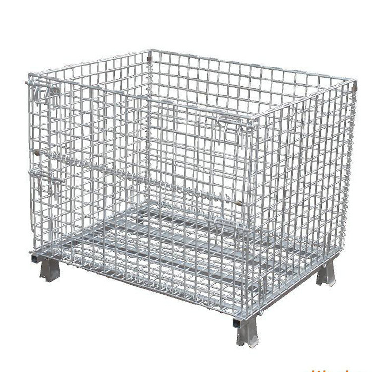 折叠式仓储笼仓储货架折叠物流移动金属周转箱仓库角钢托盘堆垛架
