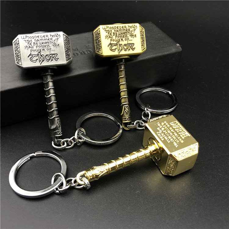 Thor hammer hammer fingertip gyro keychain Avengers alloy adult decompression toy rotating version Thor hammer hammer fingertip gyro keychain Avengers alloy adult decompression toy rotating version