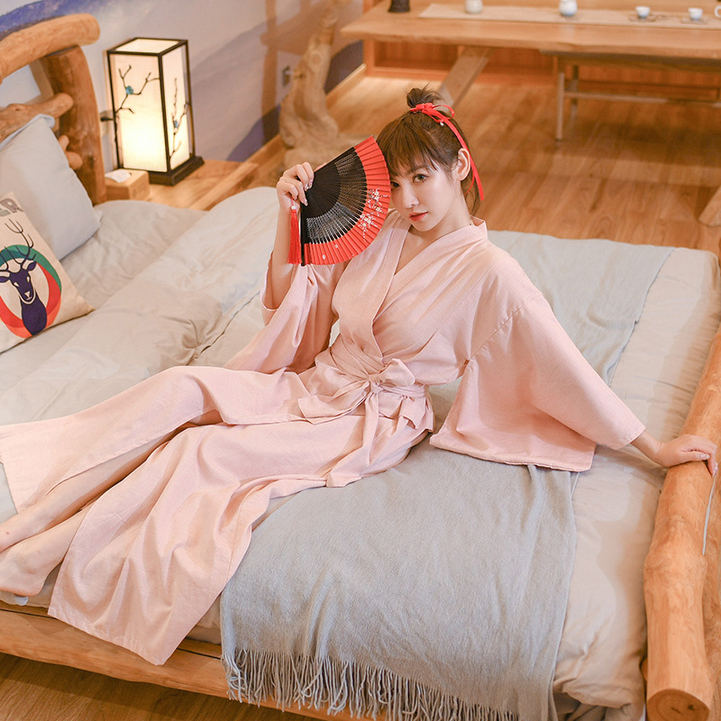 2021 New Japanese Long Kimono Bathrobe Soup Spring Foot Road Homestay Health Beauty Women Cotton Men High-end Hot Springs
