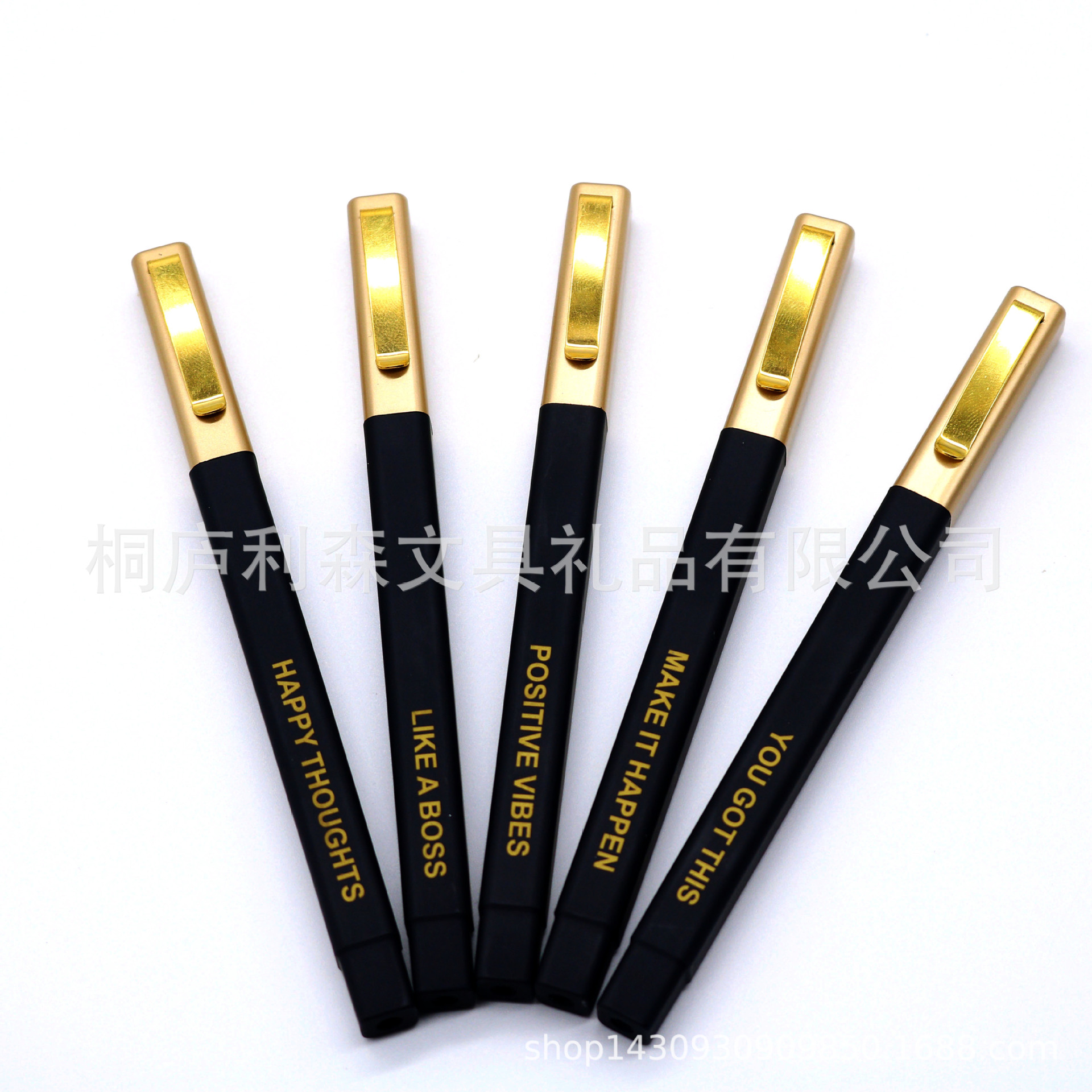 Bolígrafo publicitario personalizado con pintura en aerosol, con inserto cuadrado, bolígrafo con gancho dorado, bolígrafo de regalo para hotel, se puede imprimir con logotipo.