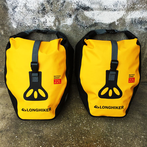 Waterproof bicycle pannier bag 50L rainproof side bag front and rear shelf bag long-distance riding equipment camel bag Sichuan-Tibet line