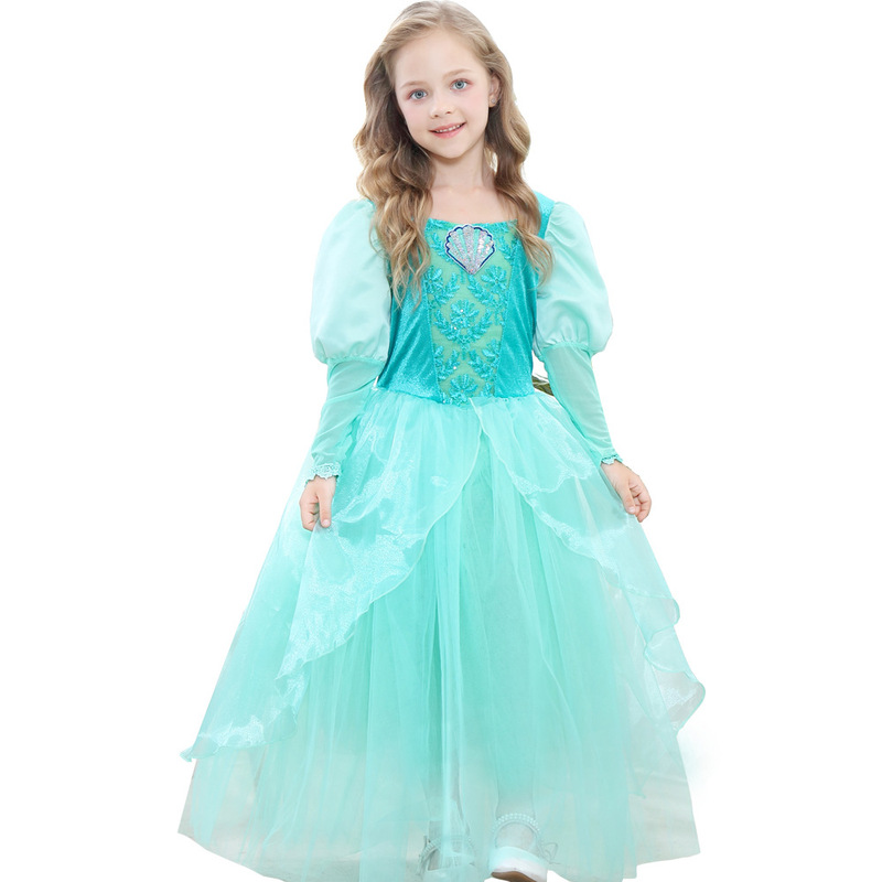 2025 Autumn Girls' Dress Foreign Trade Jasmine Princess Mermaid Dress Aladdin Foreign Trade One Piece Dropshipping