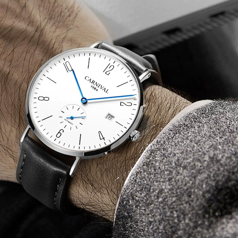 Carnival Men's mechanical mechanical watch, waterproof fashionable swiss watch, 2019, simple and elegant design, fully automatic