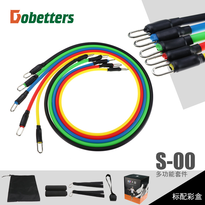 11 piezas de tensión dispositivo de tensión cuerda de la función de fitness dispositivo de tensión traje de entrenamiento muscular cinturón elástico traje al por mayor