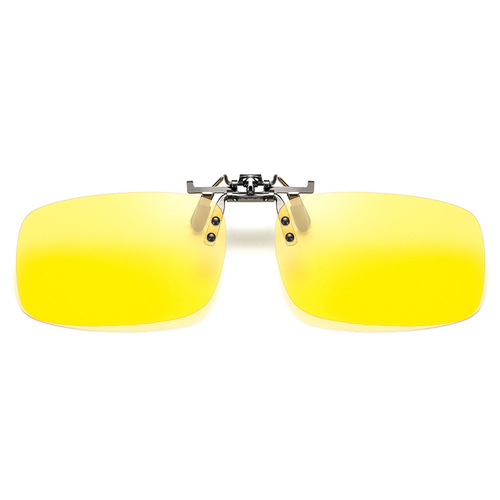 Factory direct sale polarized sunglass clips with metal fold-up feature, ultra-light black sunglasses, specifically designed for drivers and fishing enthusiasts.