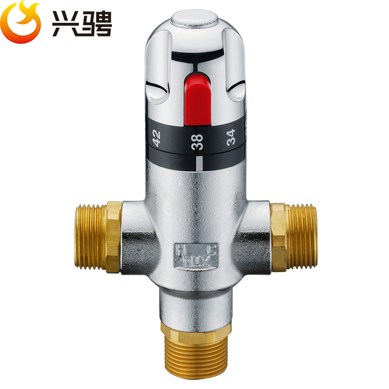 Xingcheng special price 6 points DN20 thermostatic mixing valve open shower thermostatic valve all copper solar automatic temperature control valve