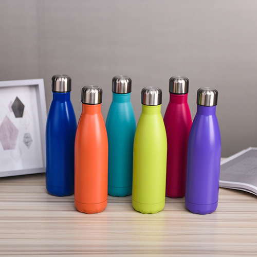 Double-layer 304 stainless steel insulated cup Large capacity cola bottle sports water cup car creative advertising gift cup