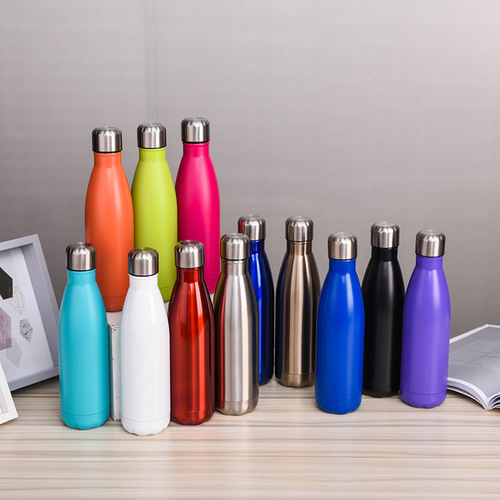 Double-layer 304 stainless steel insulated cup Large capacity cola bottle sports water cup car creative advertising gift cup