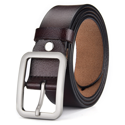 Versatile men's and women's universal genuine leather belt pin buckle belt casual fashion wide trouser belt factory direct supply one piece drop shipping