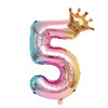 Digital crown, children's balloon, decorations, 32inch, gradient, Birthday gift