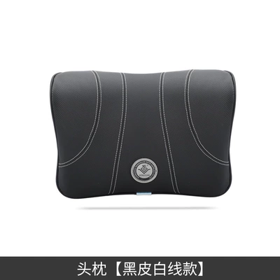 Headrest – supplies - headrest-black-leather-and-white-line