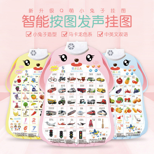 Leleyu infant and early childhood education audio wall chart pinyin sound cognitive card children's educational toys factory wholesale