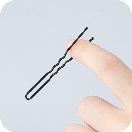 Studio black U-shaped clip elegant minimalist bun hairpins with thick hair clips for hair fixing, hair accessories, head ornaments, one-piece clips