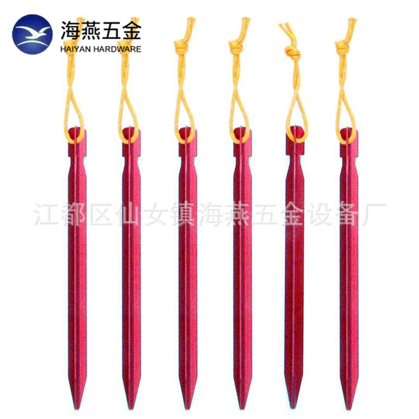 Manufacturer Wholesale 7075 Aluminum Alloy Y-Shaped Triangular Windproof Tent Pegs 180mm Thickened Type, Can Be Customized with Logo