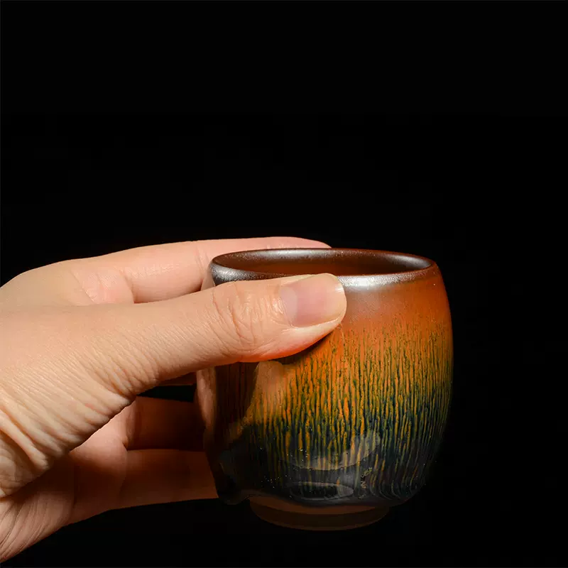 福建建阳兔毫手握建盏 茶杯窑变釉陶瓷品茗杯 个人杯批发直供