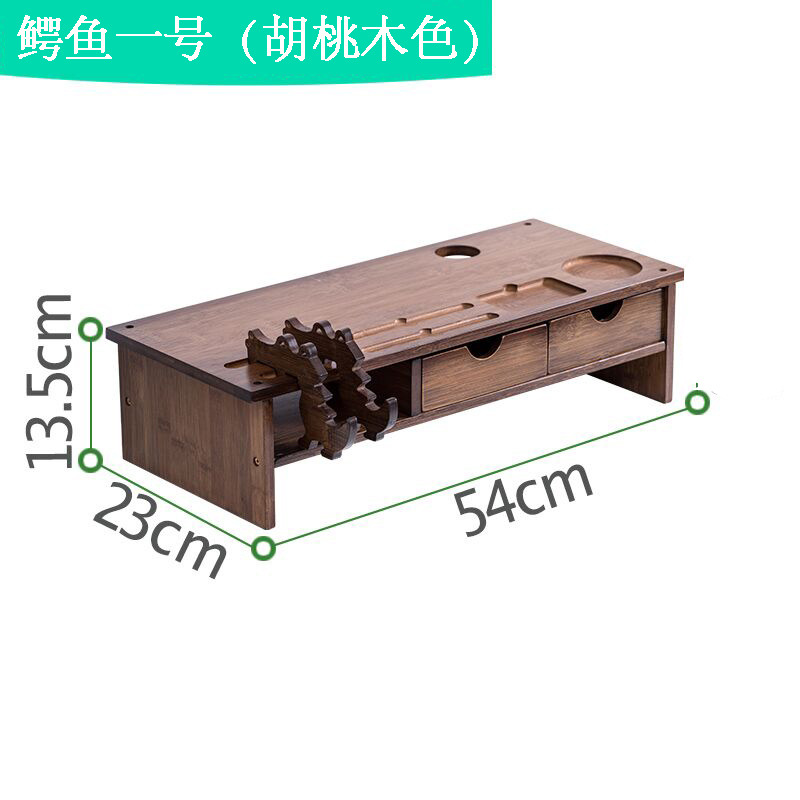 Directo de fábrica del monitor de la computadora soporte de color nogal teclado de escritorio caja de almacenamiento pantalla planteada rack de almacenamiento