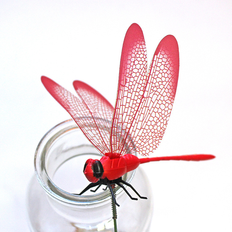 14cm simulation Dragonfly 3d decoration home decoration creative crafts stickers vase gardening decoration cross-border hot sale