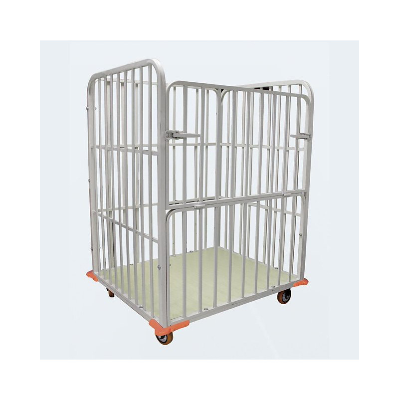 四轮静音围栏车 物流推货车 平板车手推车 网架手推车搬运车