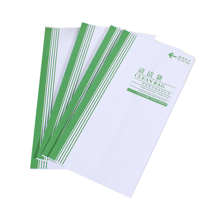 Bolsa de basura para automóvil, bolsa de vómito desechable, bolsa de papel de limpieza de aviación, bolsa de fondo afilado con revestimiento, línea de dientes en stock