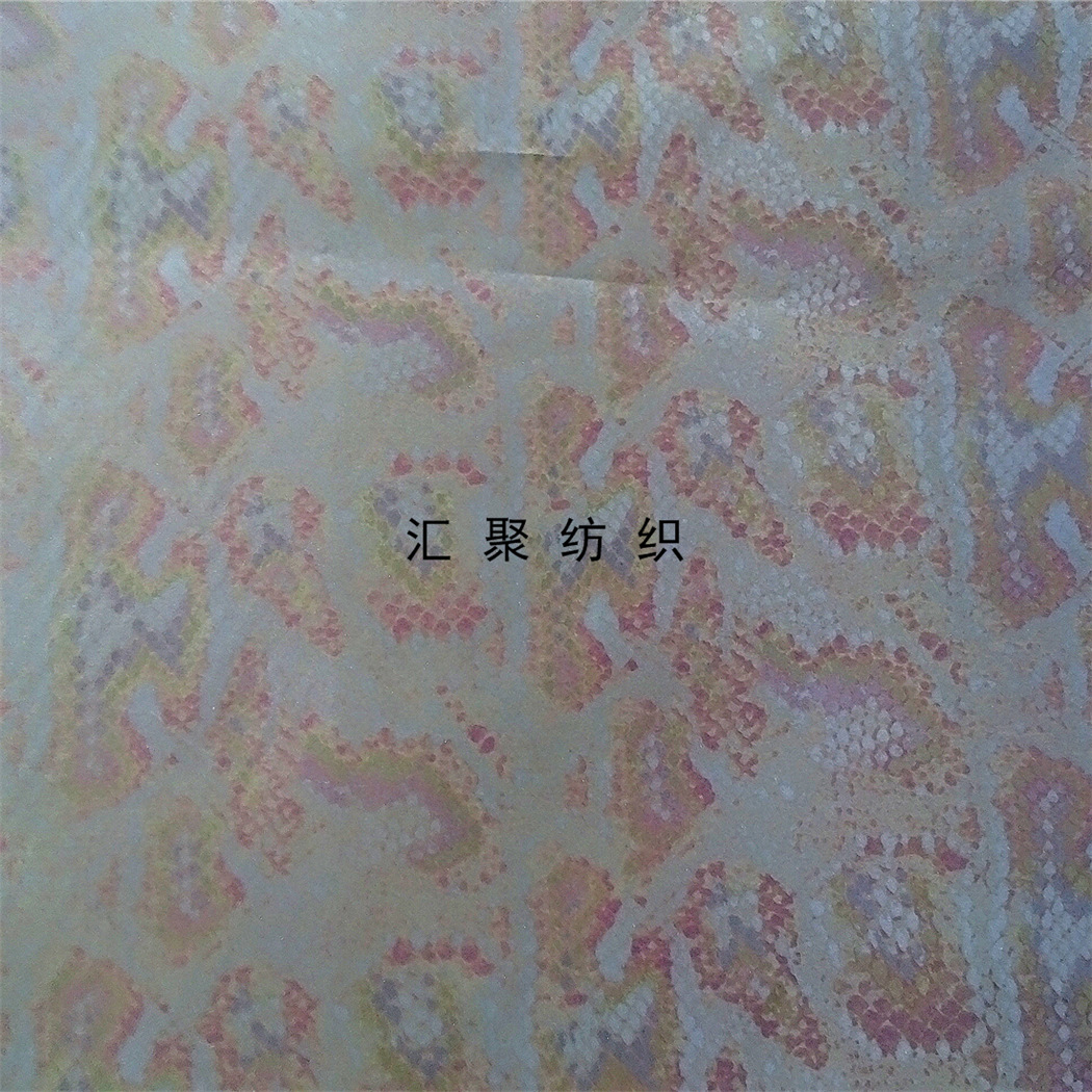 夜光反光数码印花布 彩绘蛇纹图案  镭射面料  油墨喷绘