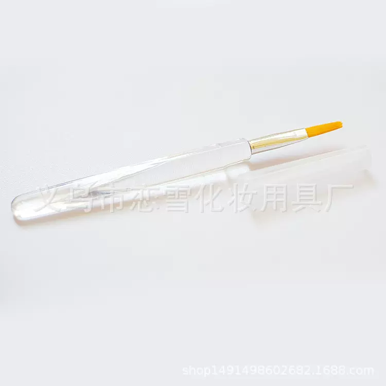 便携化妆刷唇刷水晶杆唇刷10.5带盖唇刷一次性口红刷唇刷厂家现货