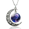 Foreign trade explosion 12 constellation necklace silver animal starry sky sky time gem crescent pendant supply supply of spot spot wholesale