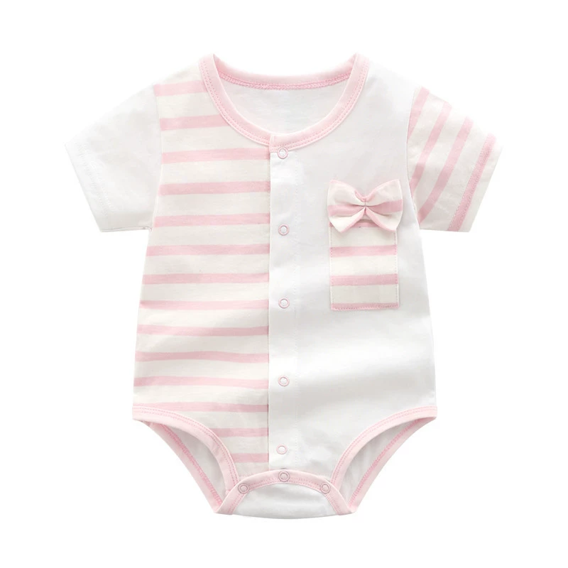 Детское летнее тонкое боди для мальчиков и девочек новорожденных, с коротким рукавом