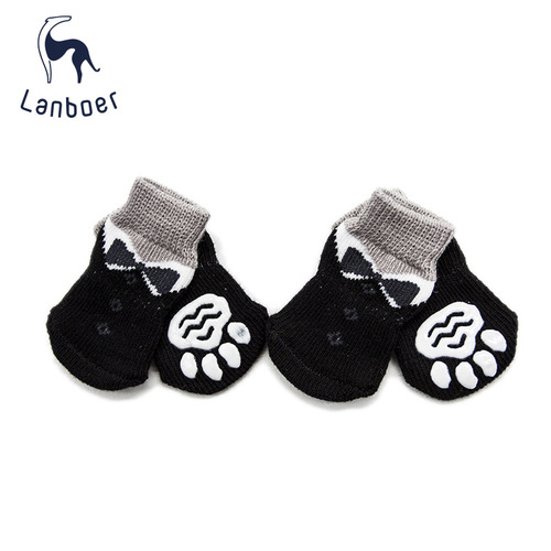 Classic Two-Piece Pet Socks for Dogs, Non-Slip and Warm, Suitable for Teddy and Poodle
