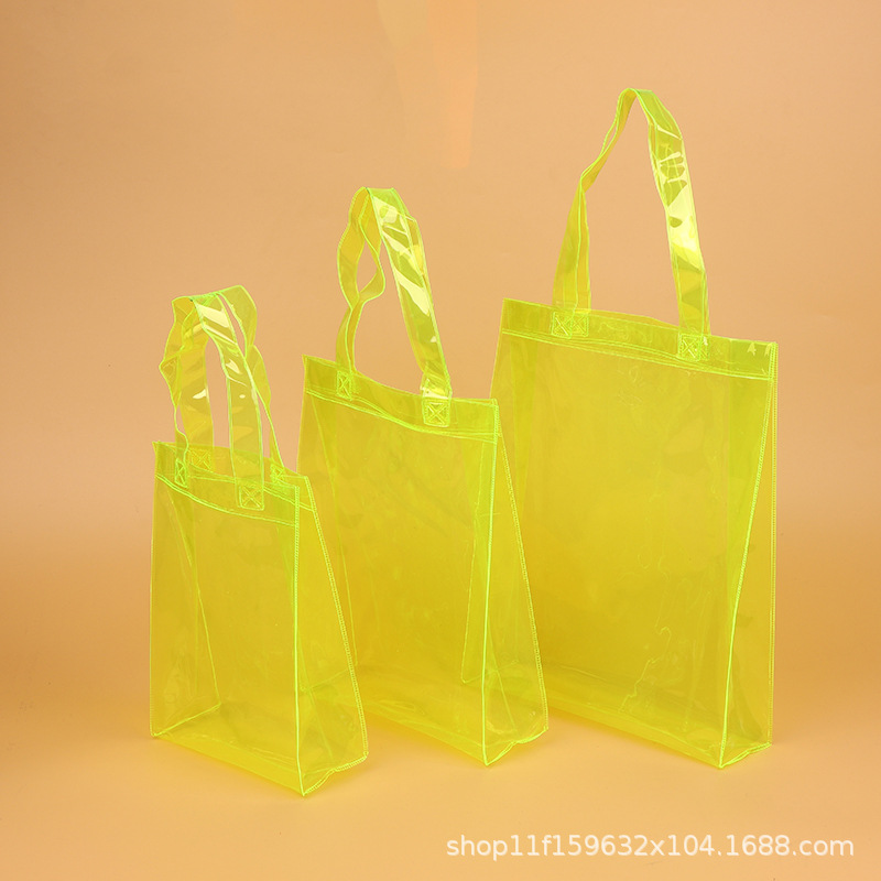 彩色pvc袋网红果冻包包ins塑料沙滩手提袋礼品服装购物袋子