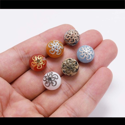 Six-color hollow flower tray DIY jewelry accessories material natural stone bead cap flower spacer bead pendant loose bead flower tray