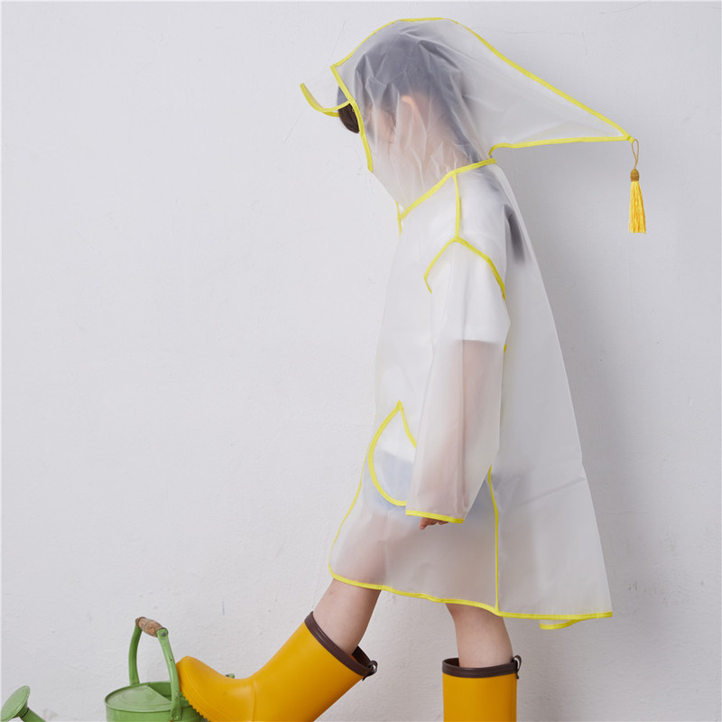 Children tassel raincoat ins Net red pointed cap wrapped cute fashion raincoat boys and girls kindergarten poncho Children tassel raincoat ins Net red pointed cap wrapped cute fashion raincoat boys and girls kindergarten poncho