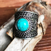 Ethnic retro accessory, turquoise stone inlay, ring, ethnic style, wholesale