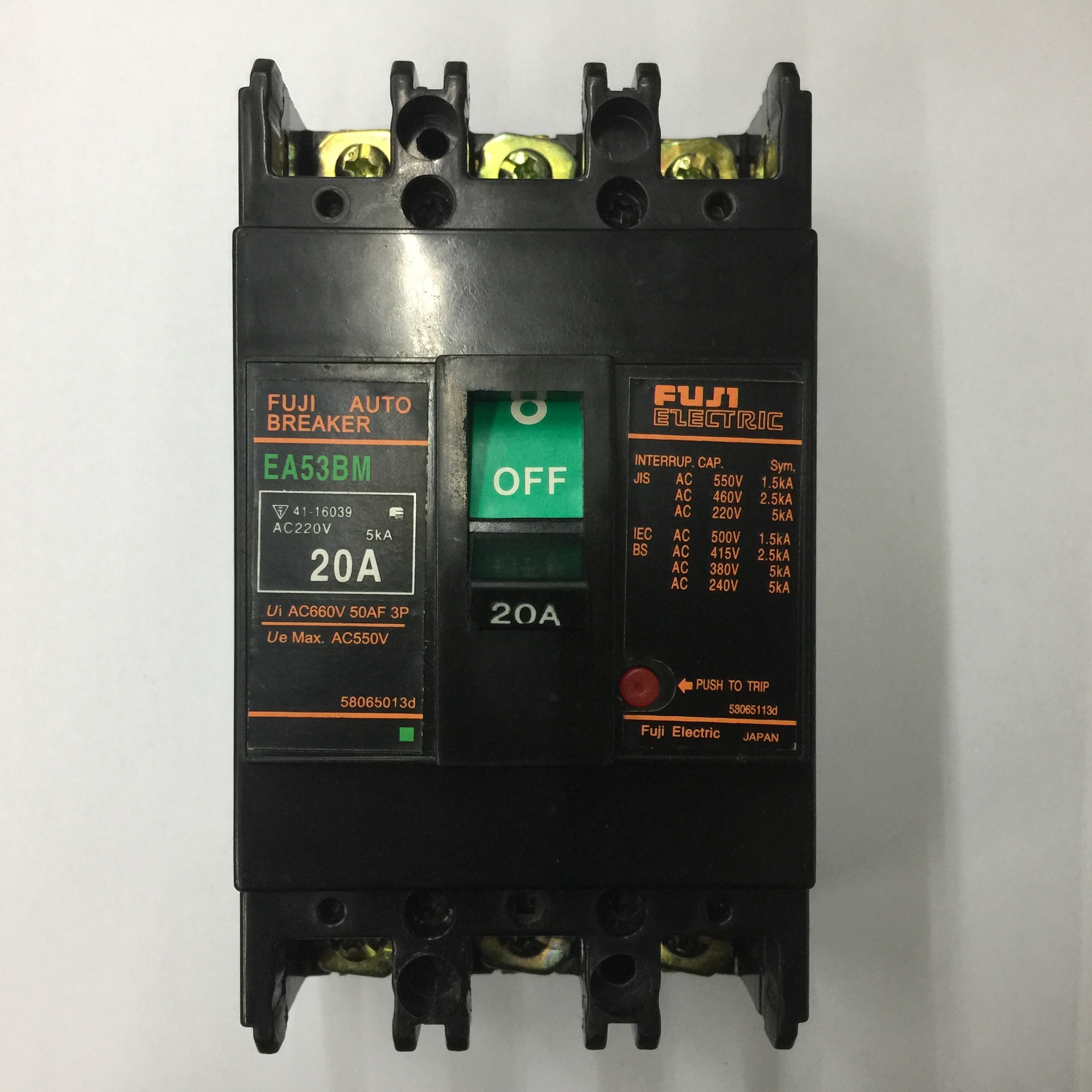 原装正品EA53BM 3P 20A 富士空气开关塑壳式断路器