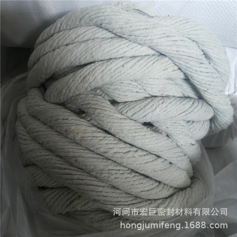 厂家批发电厂窑炉密封绳 圆编浙江机纺绳 有尘石棉绳石棉扭绳