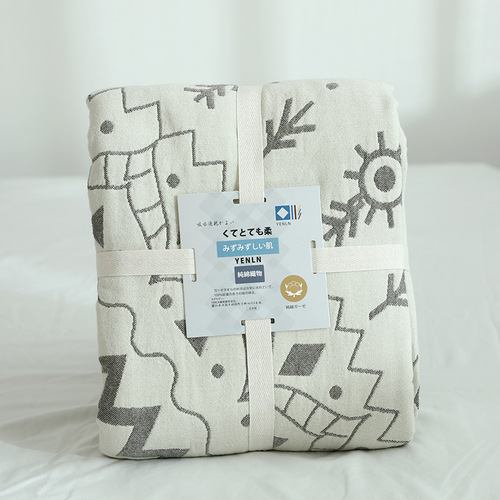 2019 new Japanese four-layer thickened gauze blanket cotton gauze sofa blanket soft towel quilt spring and summer thickened bed sheet