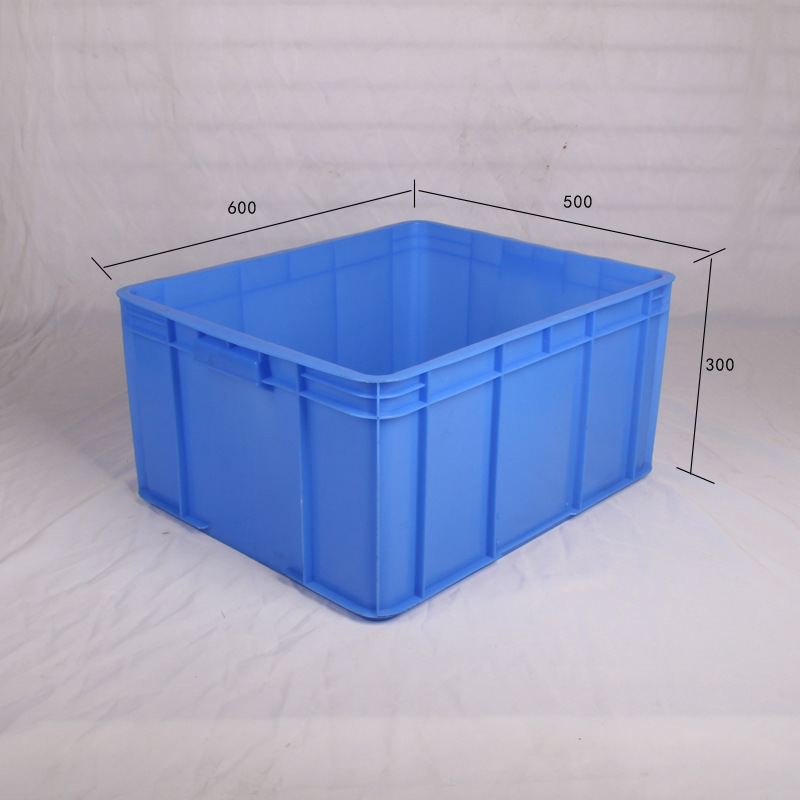 600*500*300mm物流仓储周转箱 全新低压蓝色流水线物料箱食品胶箱