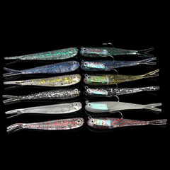 75mm2.3g/6g packaged lead fish soft fish soft bait fork tail soft fish lure bait cocked mouth bass catfish black bait
