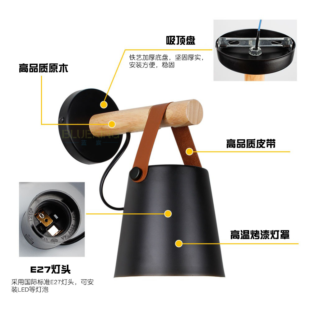 Simple dormitorio registro cinturón lámpara de pared pasillo Nordic salón comedor lámpara de noche espejo frontal iluminación transfronteriza al por mayor