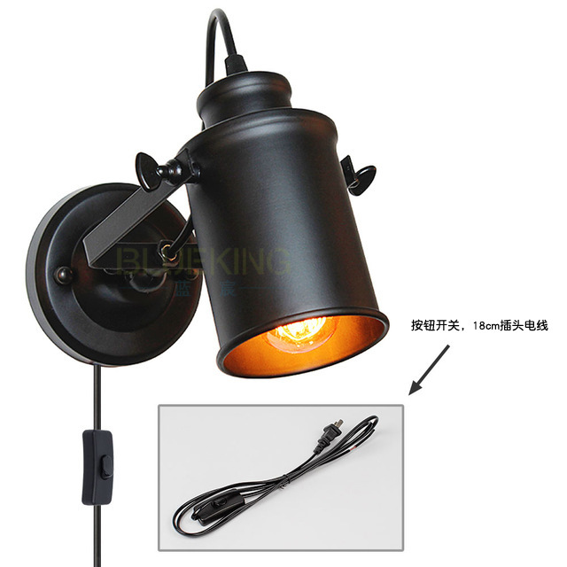 Americano retro pasillo proyector lámpara de pared balcón bar dormitorio lámpara de noche interior lámparas Zhongshan iluminación al por mayor