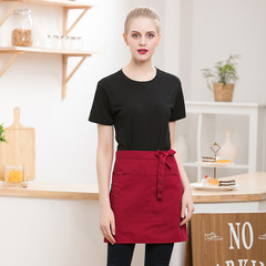 Wholesale Short Half Apron for Restaurant Hotel Kitchen Work Apron Waiter Apron Embroidered Waistband
