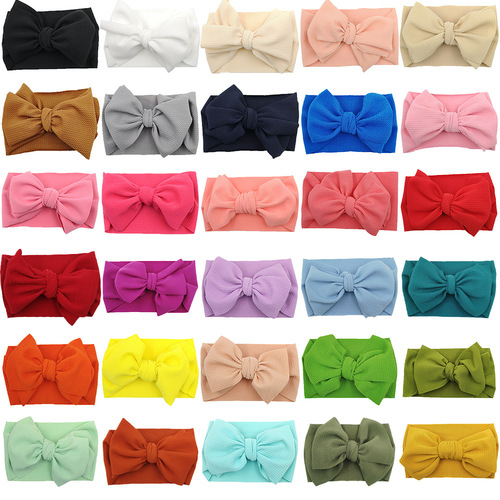 ins European and American fabric children's headwear DIY wide headband baby headband polyester bubble cloth large butterfly end headband