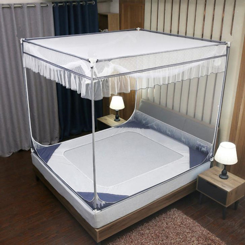 Anti-fall three-door mosquito net for summer household u-shaped bed sheet baby and children anti-mosquito zipper mosquito net wholesale