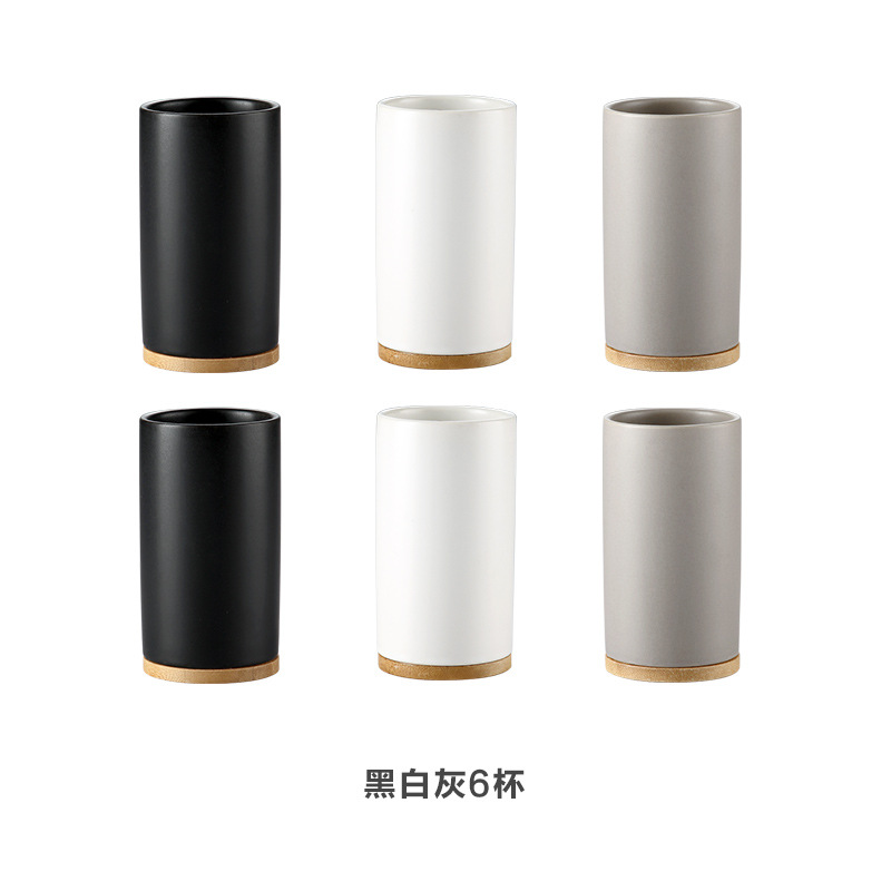 Taza de beber de cerámica traje hogar creativo sala de estar simple Nórdico Conjunto de agua taza 6 piezas traje con bandeja