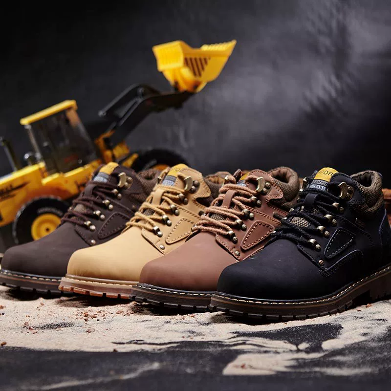 Мужские уличные ботинки для спецодежды, повседневные кожаные ботинки Martin с большим носком, высокие матовые кожаные трансграничные осенне-зимние хлопковые туфли больших размеров