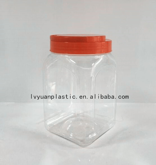 厂家制2200ml 方形pet透明广口塑料瓶 蜂蜜包装瓶 药材花茶罐子