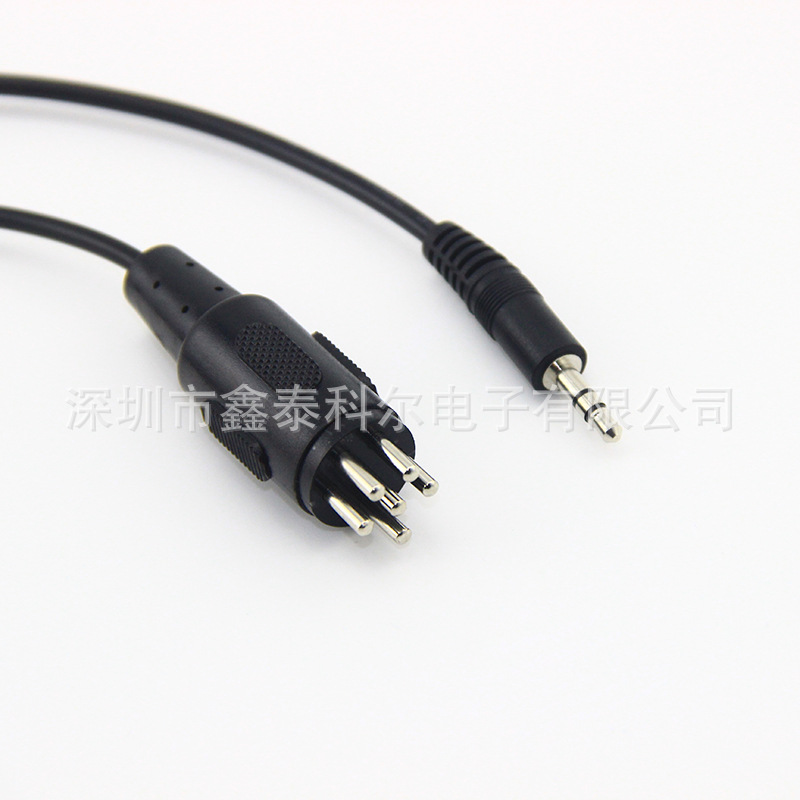 裸露大DIN6P转3.5mm立体声音频数据线