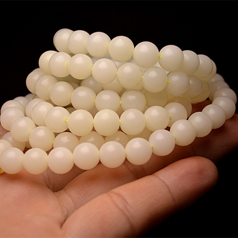 New Year Craft Round Beads 6/7/8/10/12/15/16mm 108 White Bodhi Root Cultural Toys