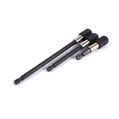 Three-piece set of magnetic screwdriver bit holder, hexagonal handle, 1/4-inch quick-change extension rod, extended inner hexagonal connecting rod