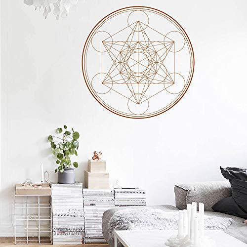 Center circle geometric round hexagon combination cube abstract pattern yoga studio decorative wall sticker